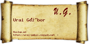 Urai Gábor névjegykártya